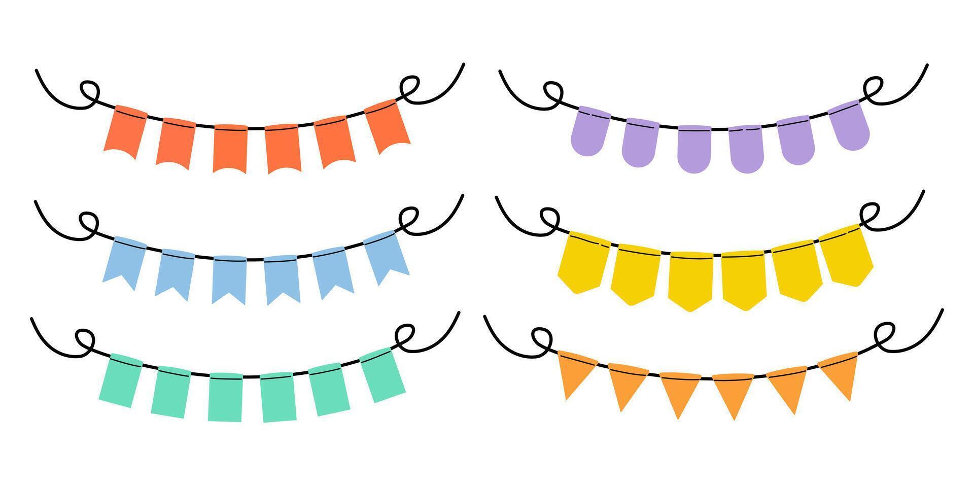 Colorful decorative banners hanging in a festive arrangement for celebration vector