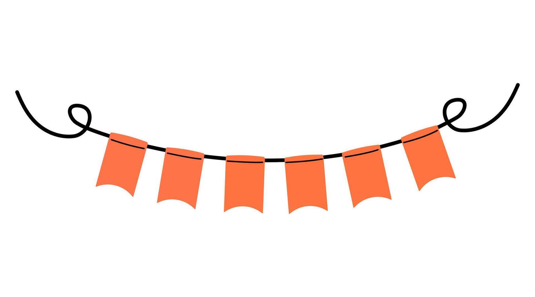 Colorful decorative flags hanging on a string for celebrations and events vector