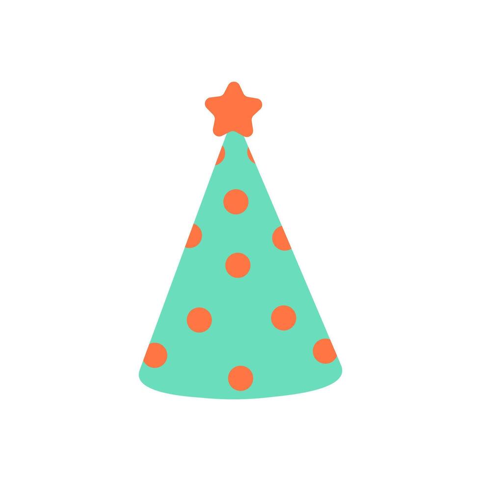 Colorful party hat with dots and star for festive celebrations and events vector
