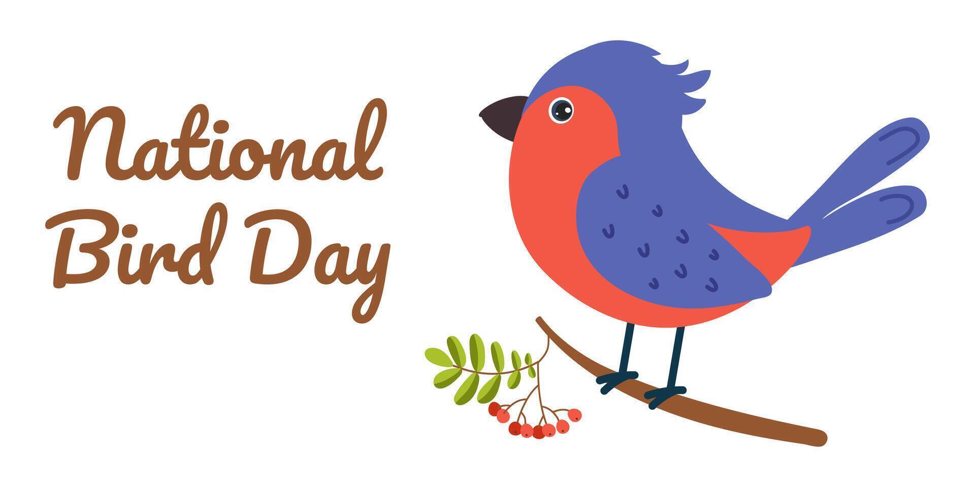 Celebrate National Bird Day with colorful birds and nature appreciation graphics vector