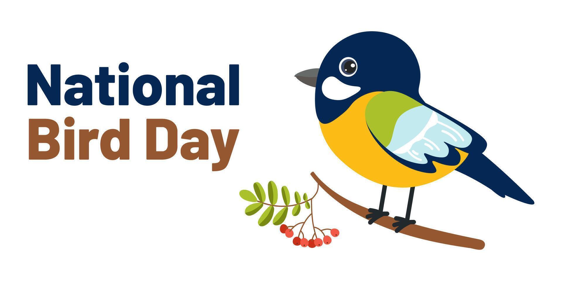 Celebrating National Bird Day with vibrant illustration of a colorful bird vector