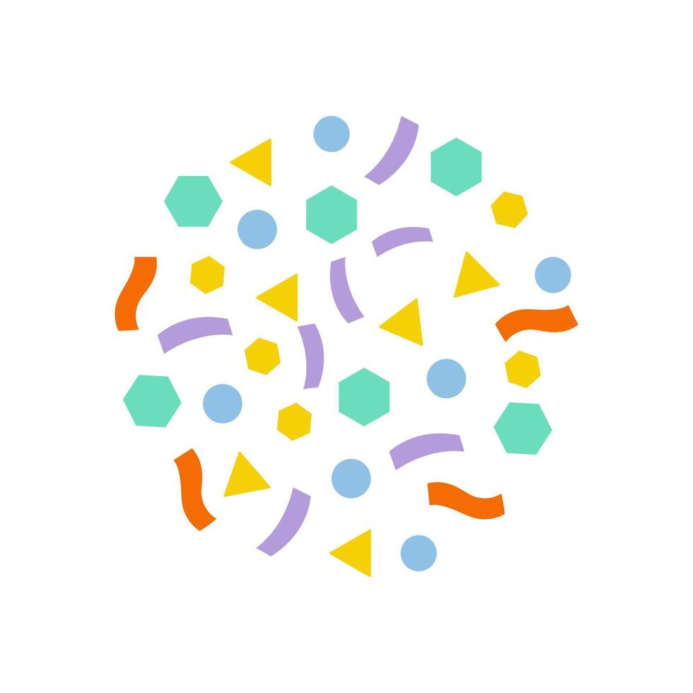 Colorful abstract pattern with geometric shapes on a white background vector