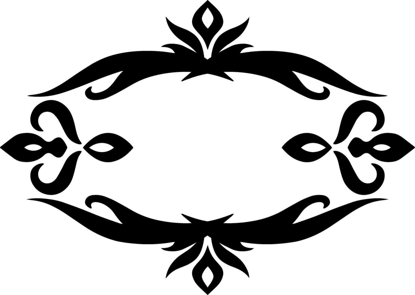 Vintage element Damask frame Stencil vector