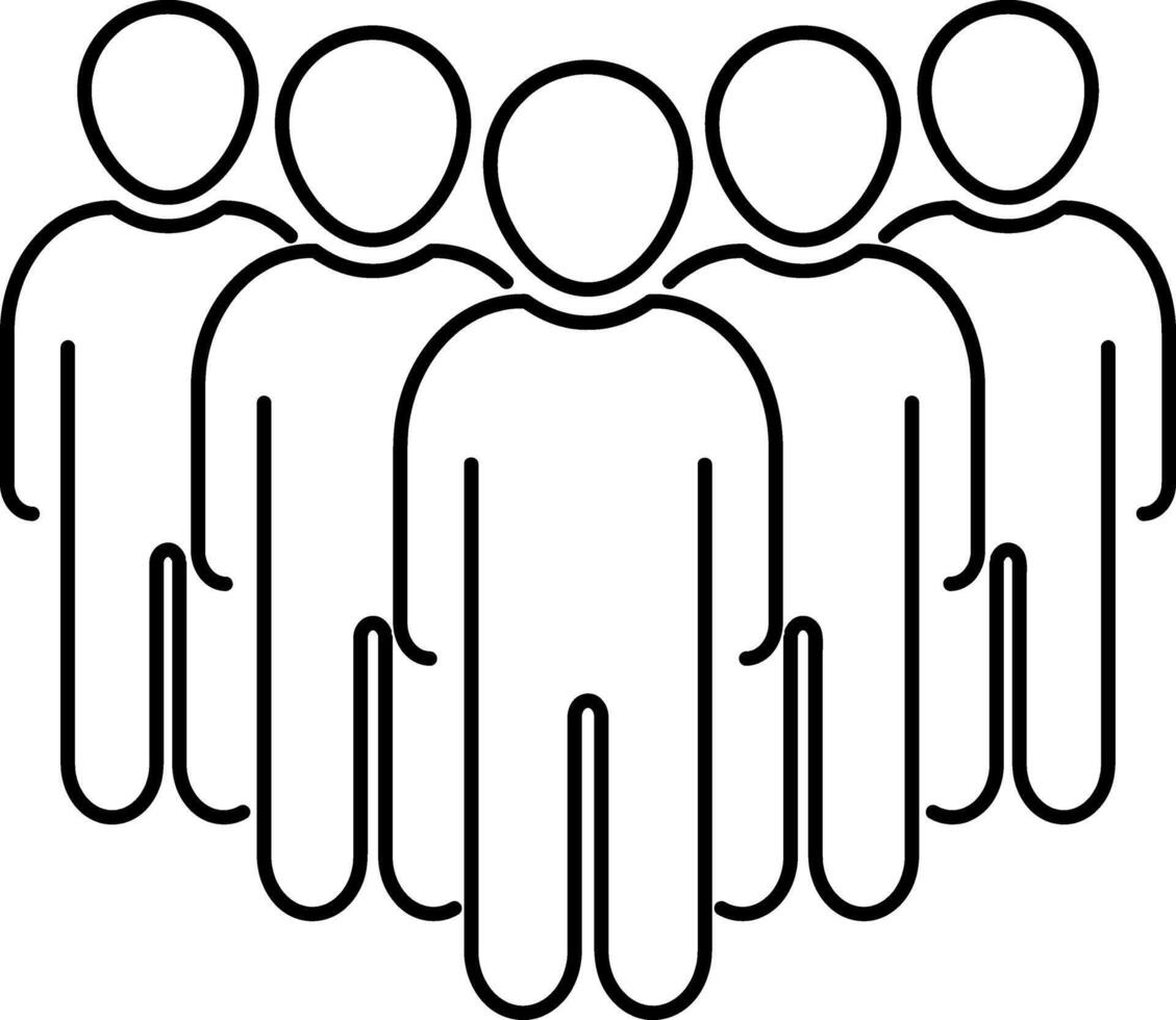 Outline teams icon People sketch clipart vector
