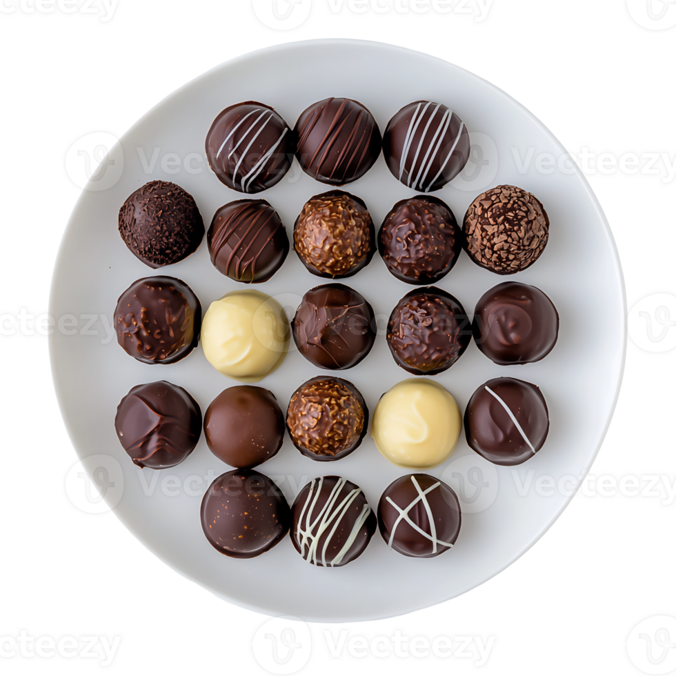 chocolate truffles on a plate png