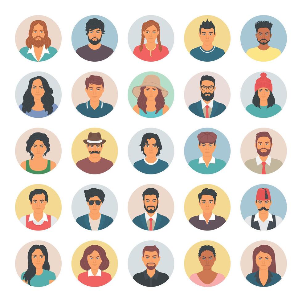 Flat Design Avatars vector