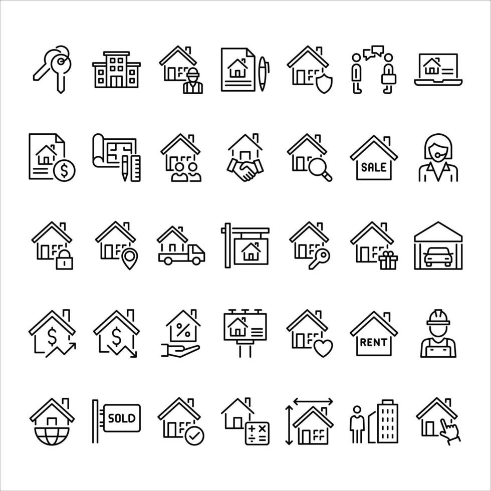Real Estate Icons vector