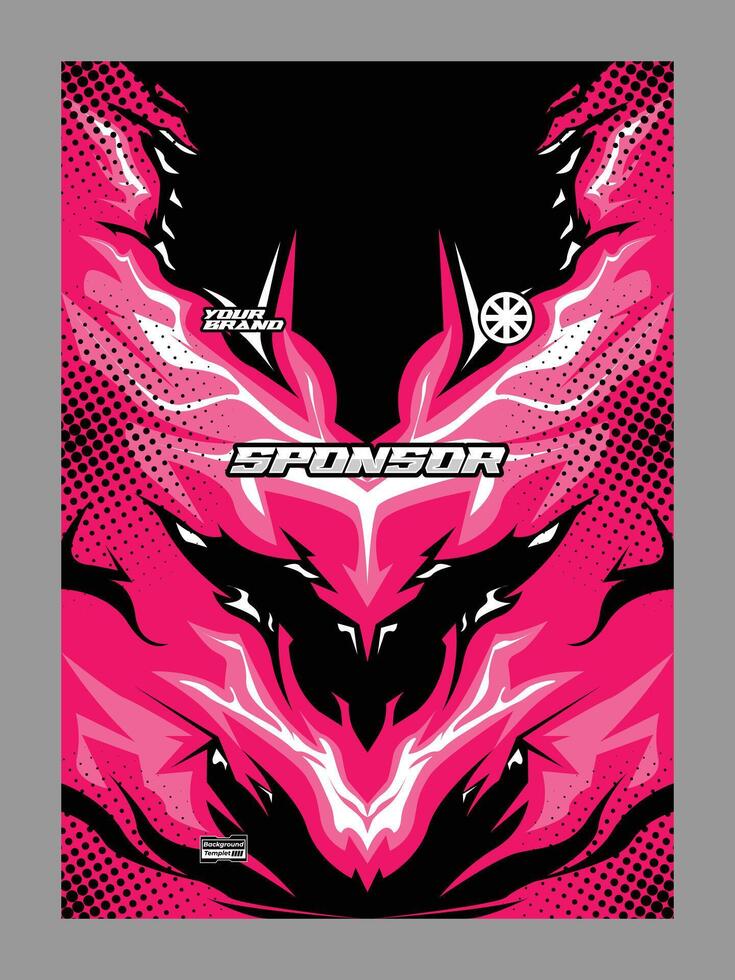 A pink and black abstract design with geometric shapes, lightning bolts vector