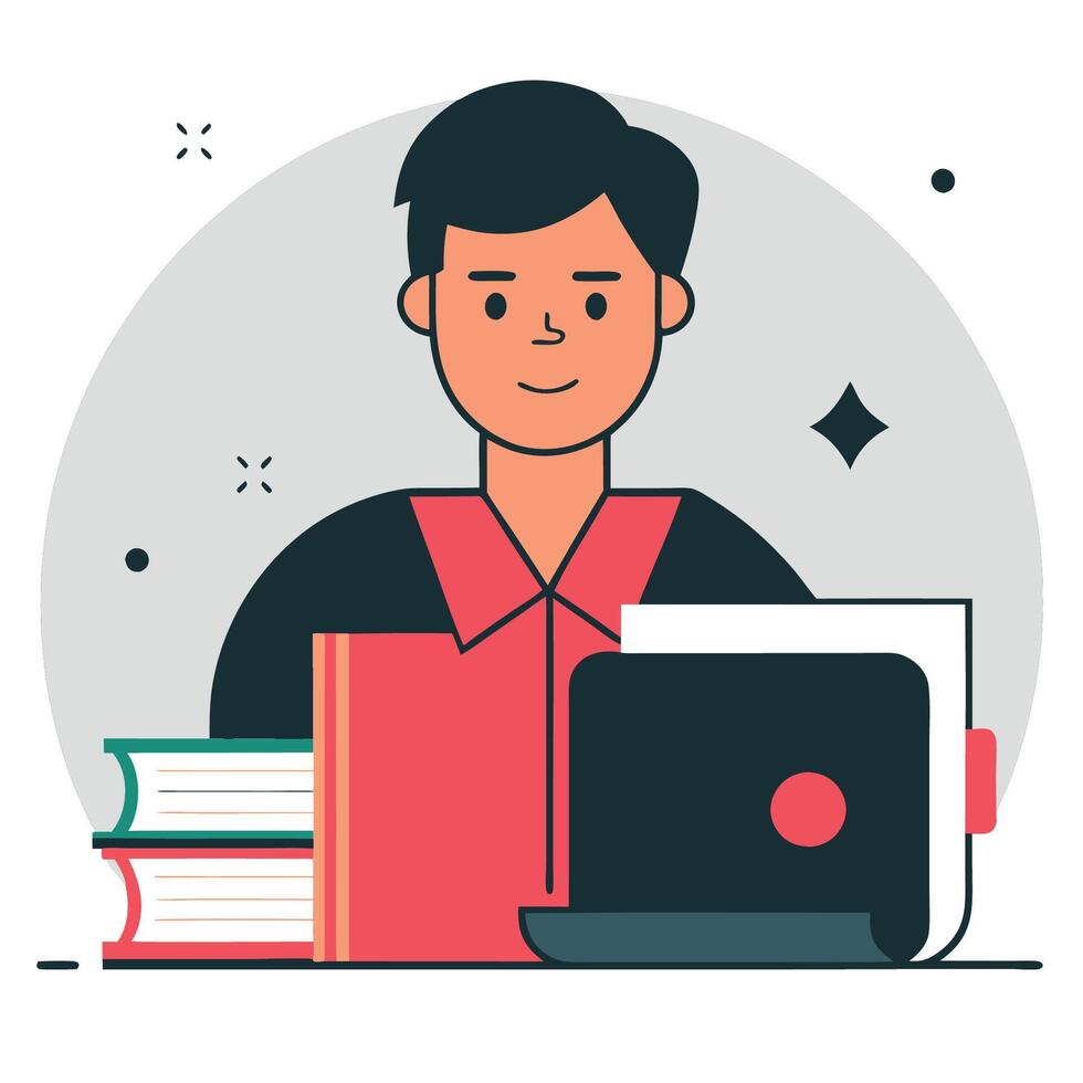 Visualizing a Thought-Provoking Thesis Concept in an Illustrative Manner vector