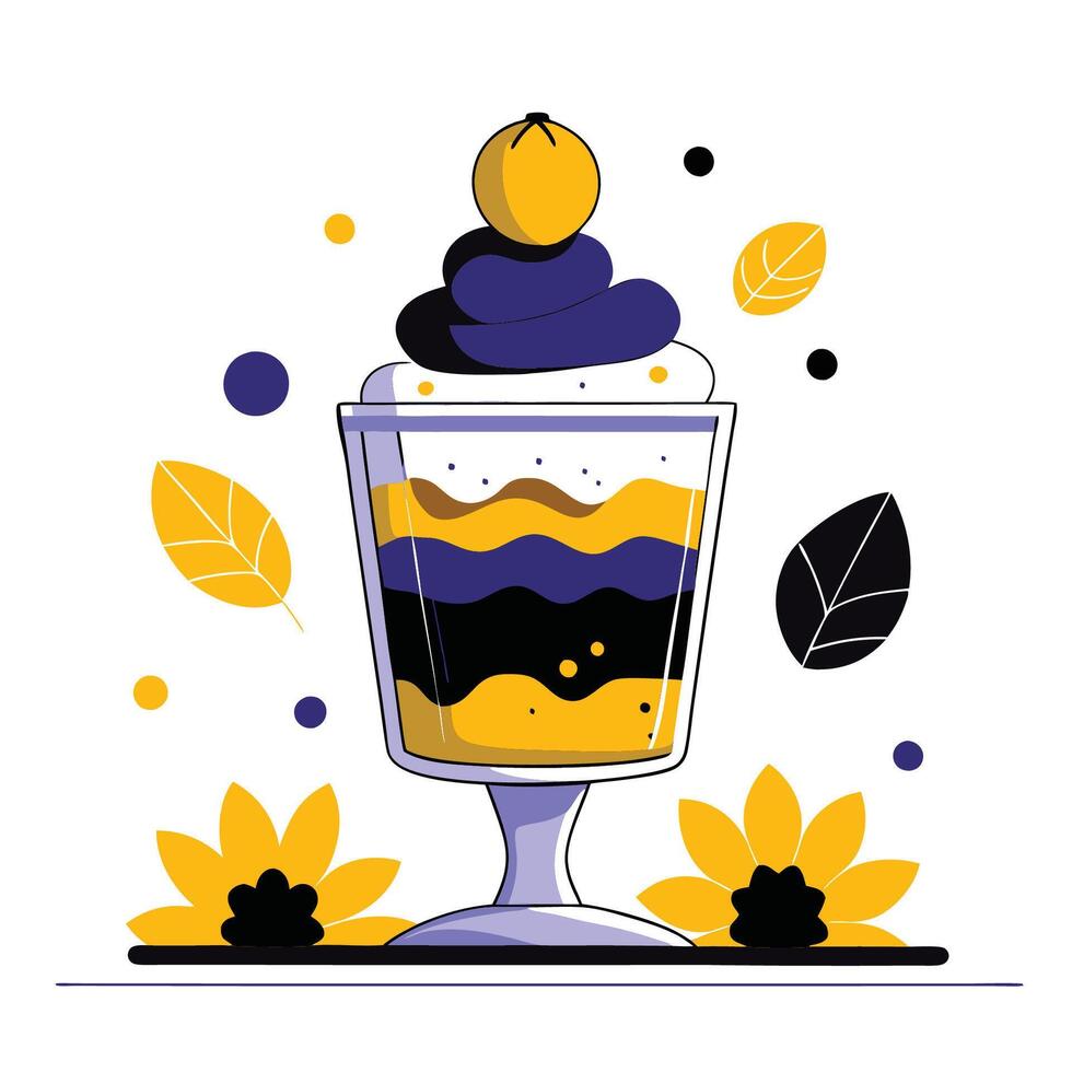 Enticing Tiramisu Concept A Rich and Creamy Treat Illustrated vector