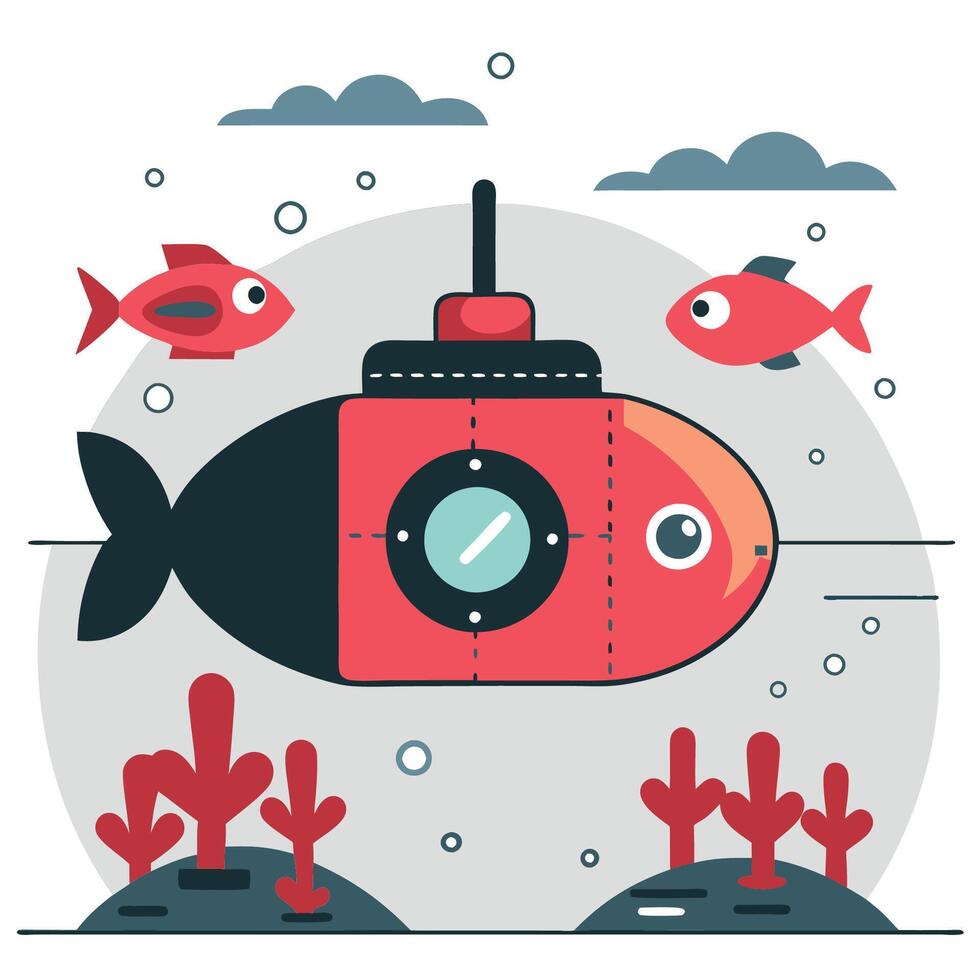 Immersive Underwater World Illustration with Six Conceptual Scenes vector