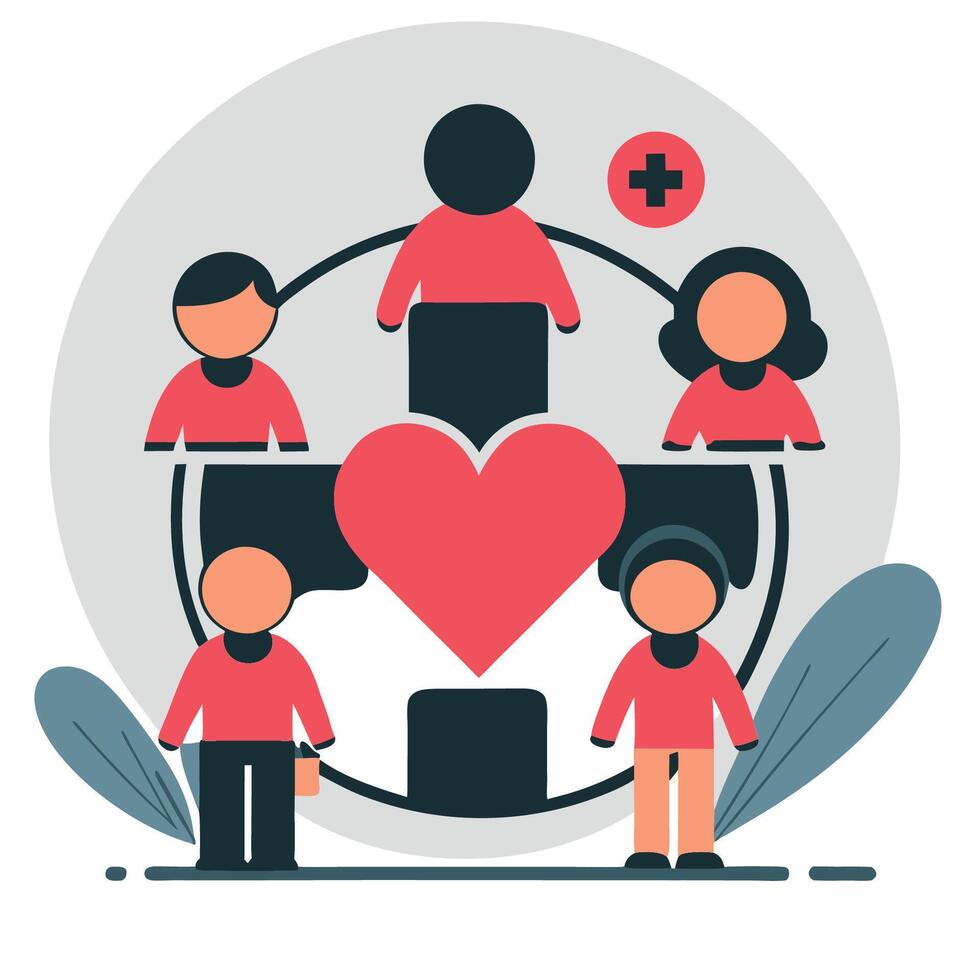 Togetherness Embodied in a Conceptual Illustration vector
