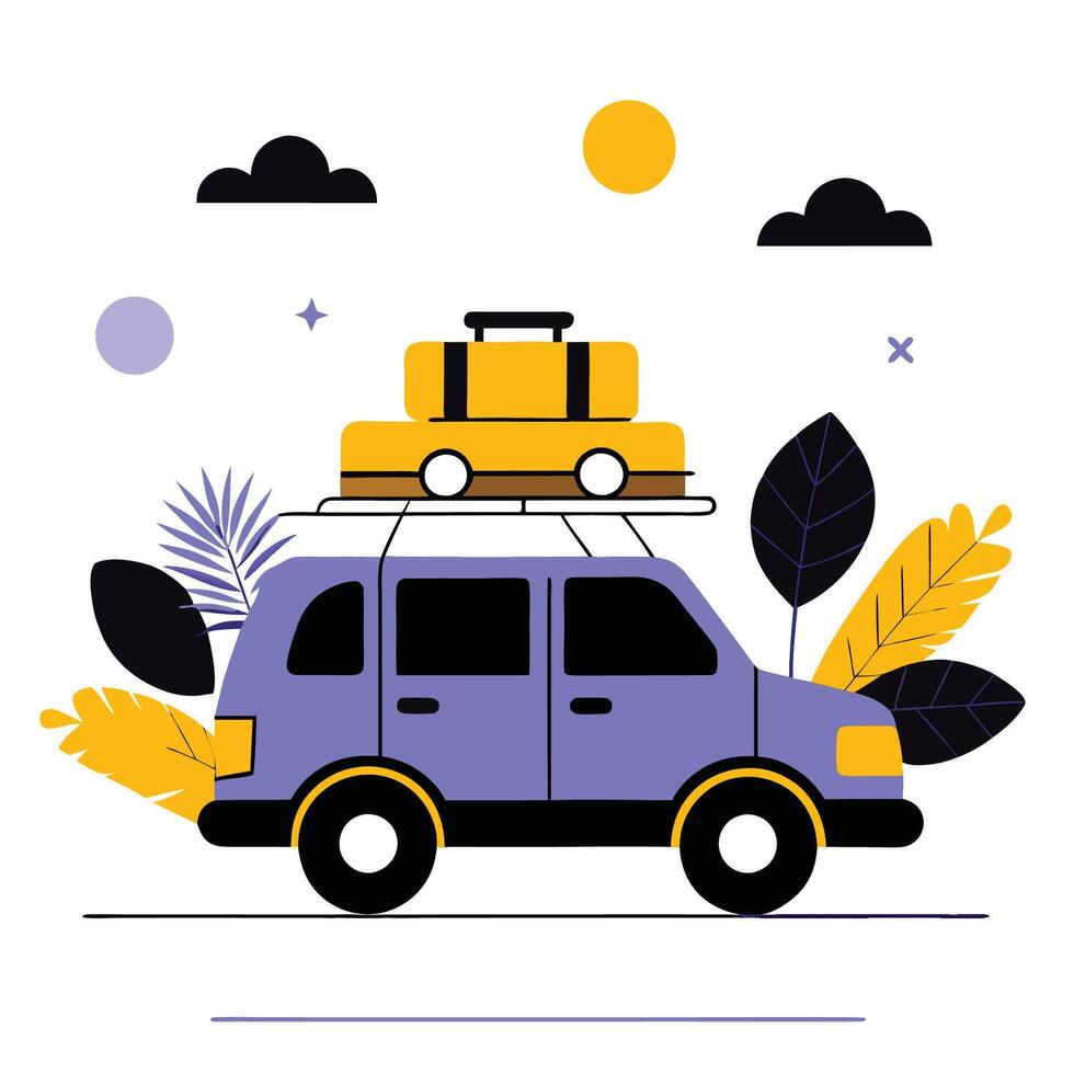 Modern Travel Car Concept Illustration with Futuristic Design and Sleek Aesthetics vector