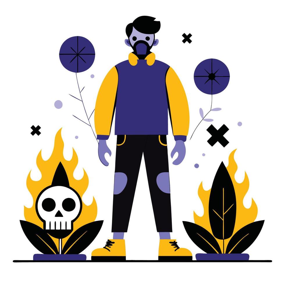 Concept Illustration Depicting the Harmful Stereotypes of Toxic Masculinity vector
