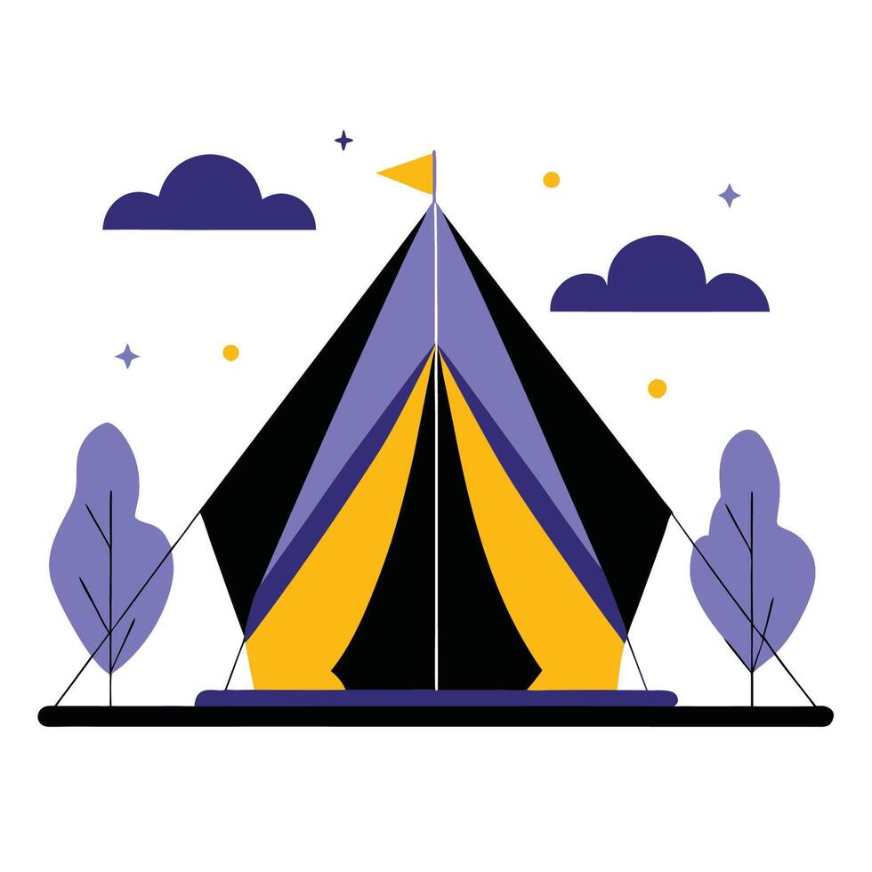 Innovative Tent Concept Enhanced by Modern Illustrations vector