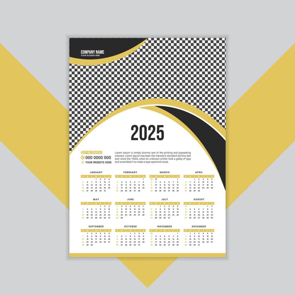 Realtor Branding Calendar Design for 2025 vector