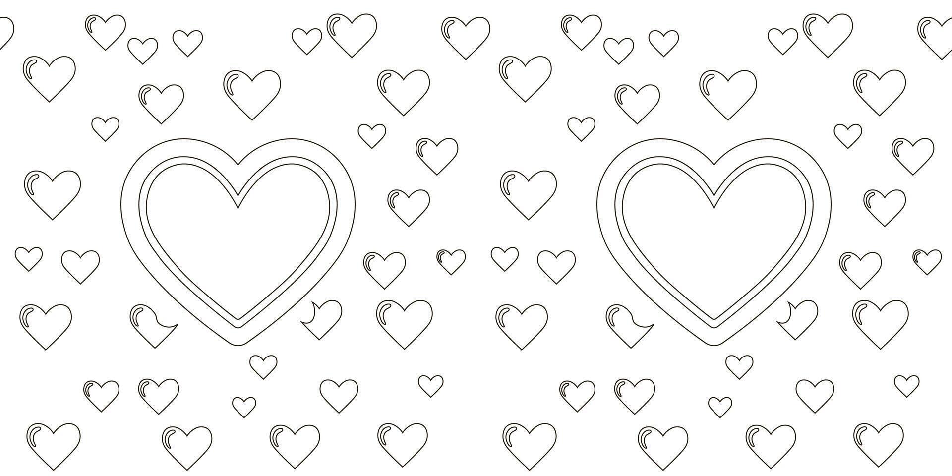 Doodle Love Valentine's Day Seamless Pattern vector