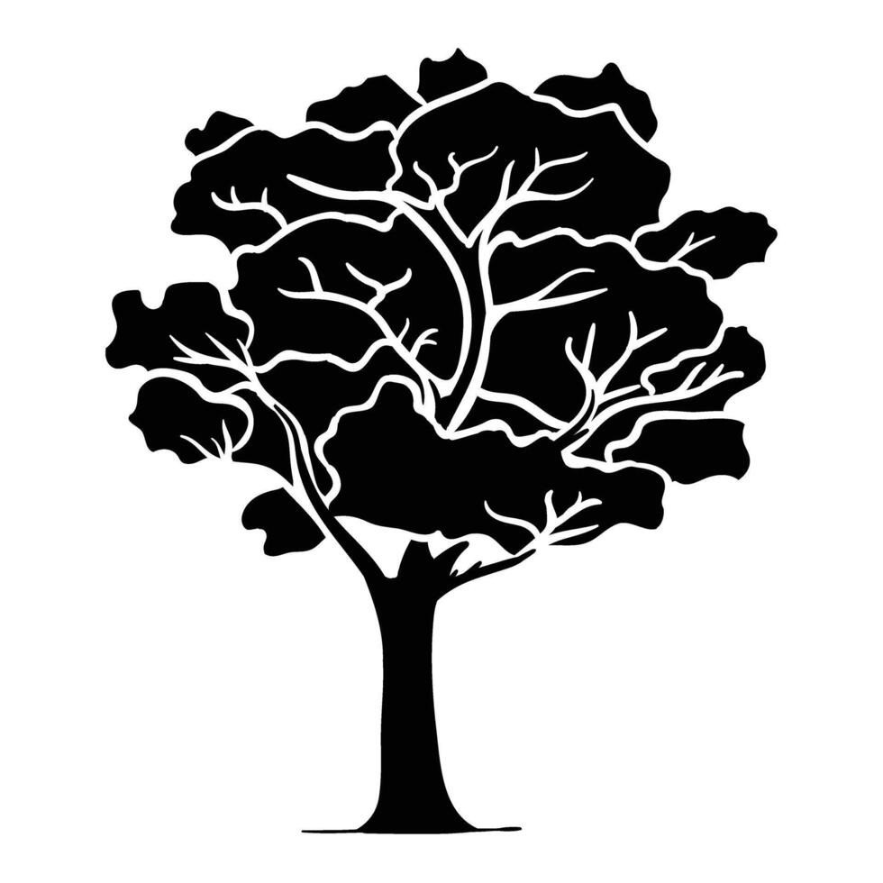 a black and white silhouette of a tree vector
