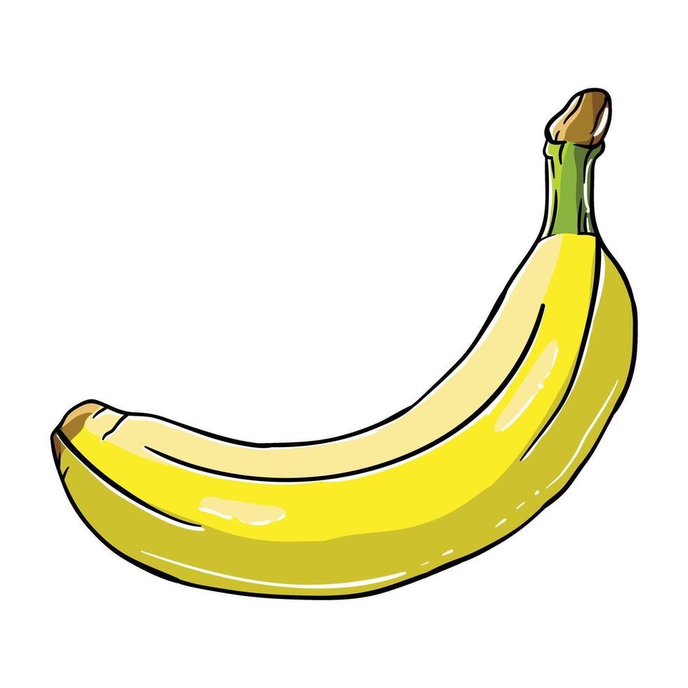 a banana is shown in a cartoon style vector