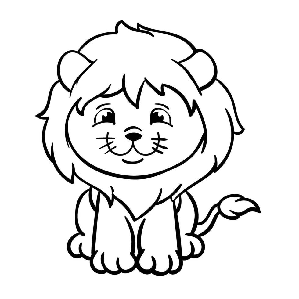 lion coloring pages for kids vector