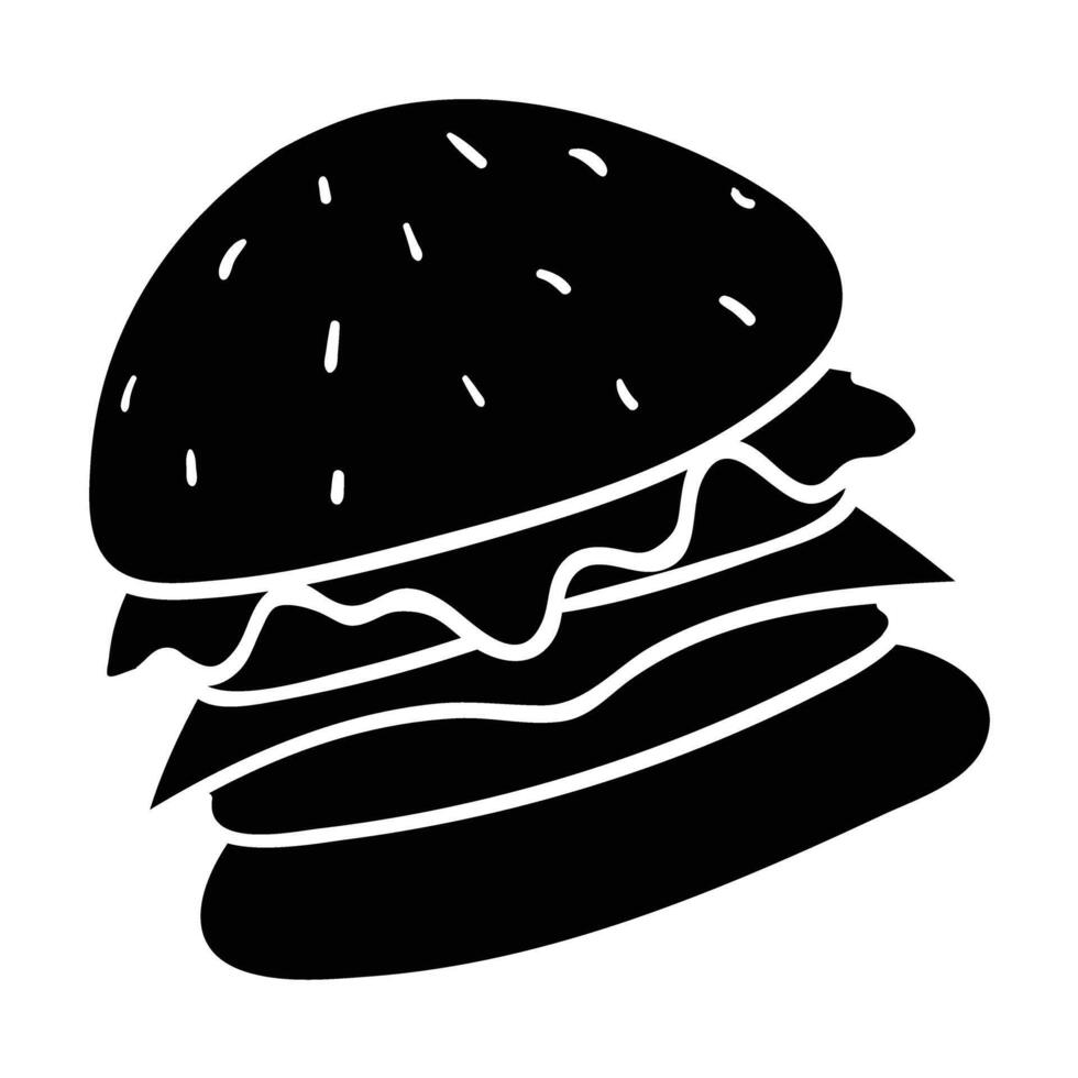 a black and white hamburger icon on a white background vector