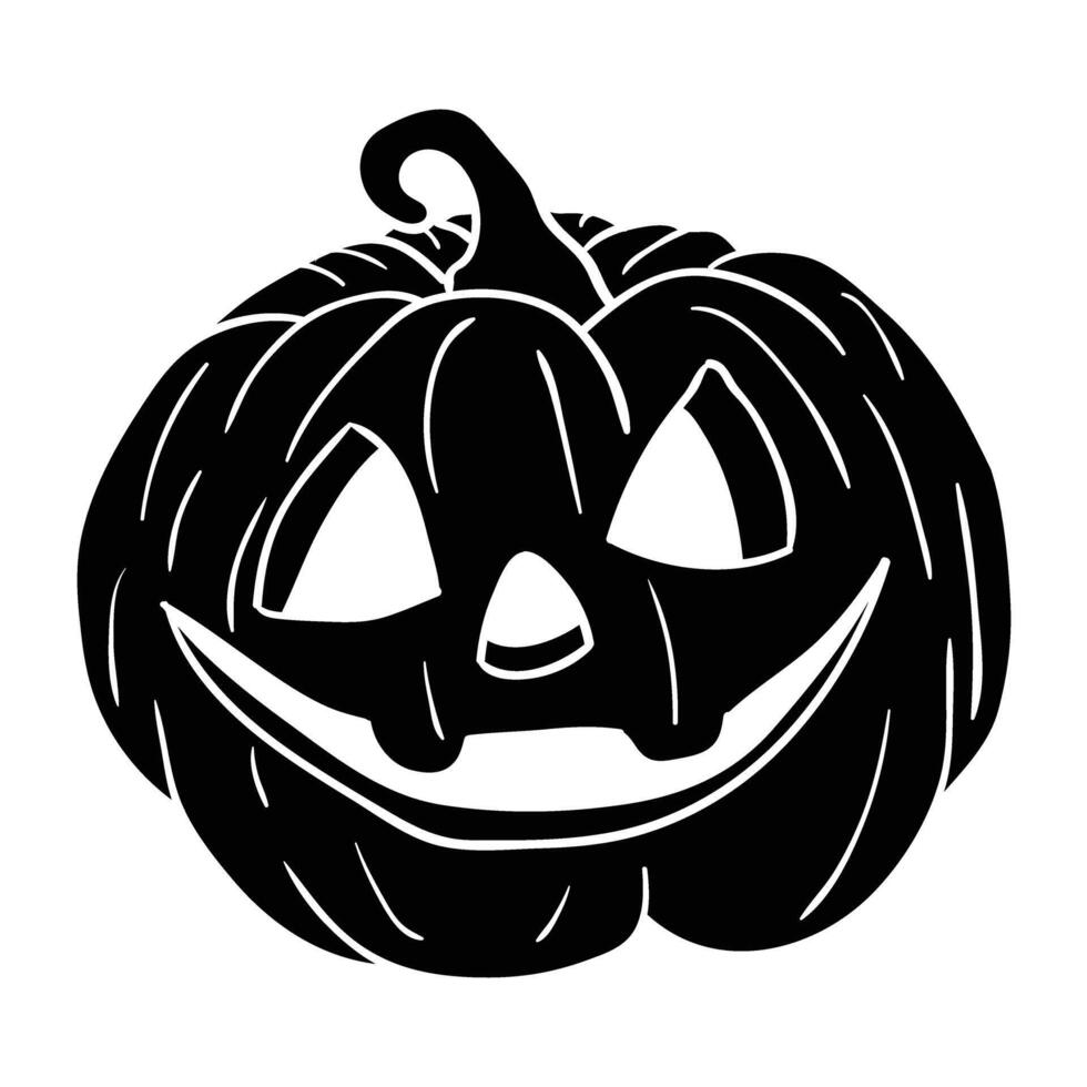a black and white illustration of a pumpkin vector