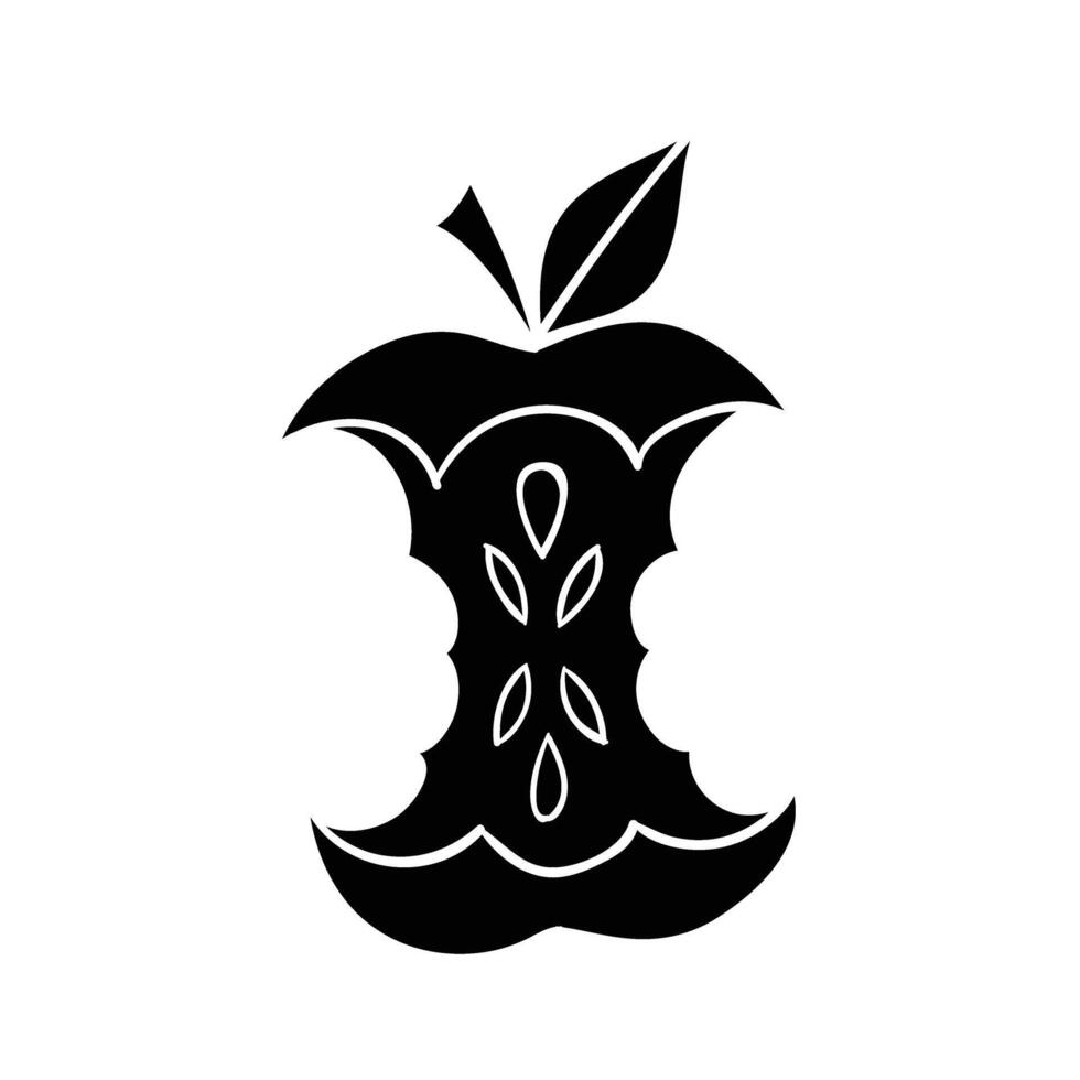 an apple logo with a black and white design vector