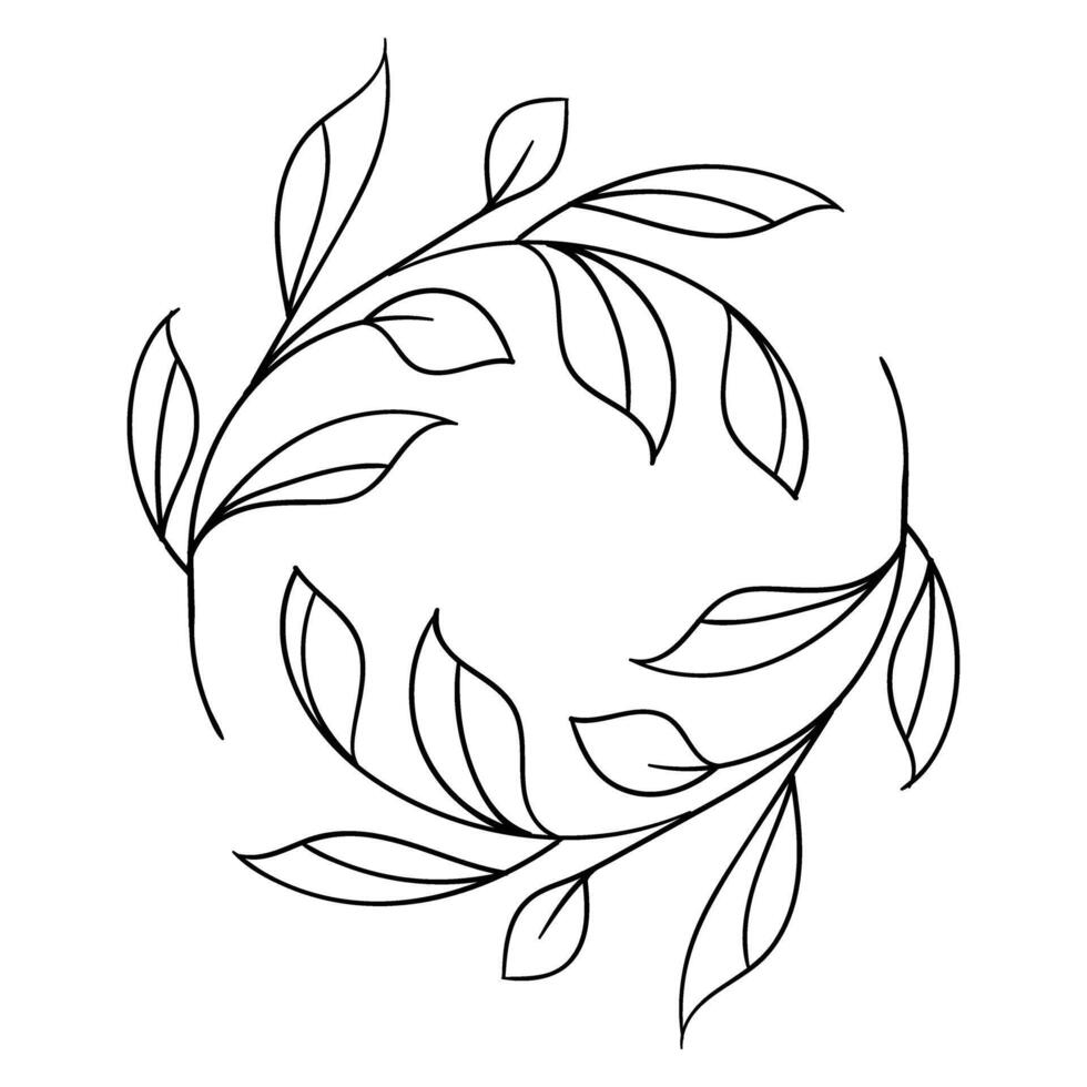 a drawing of a wreath of leaves vector