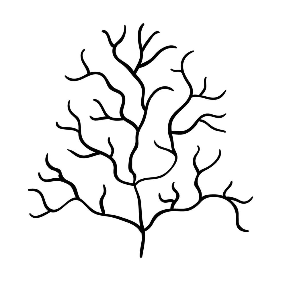 a black and white drawing of a tree vector