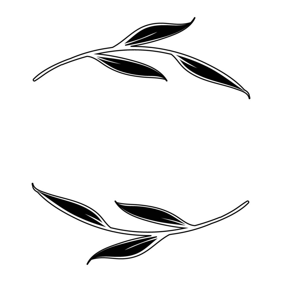 a black and white drawing of a leaf vector