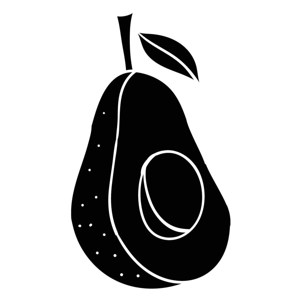 avocado black silhouette icon illustration vector