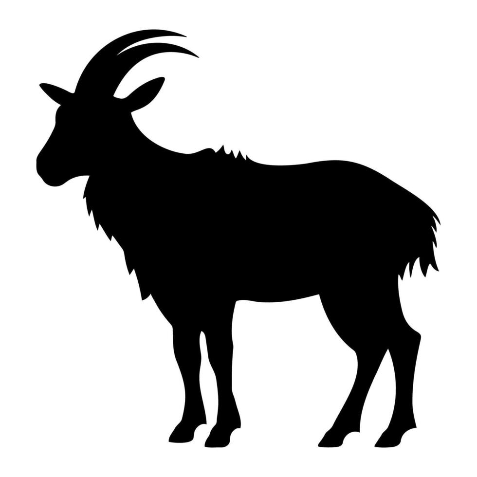 Goat black silhouette illustration. vector