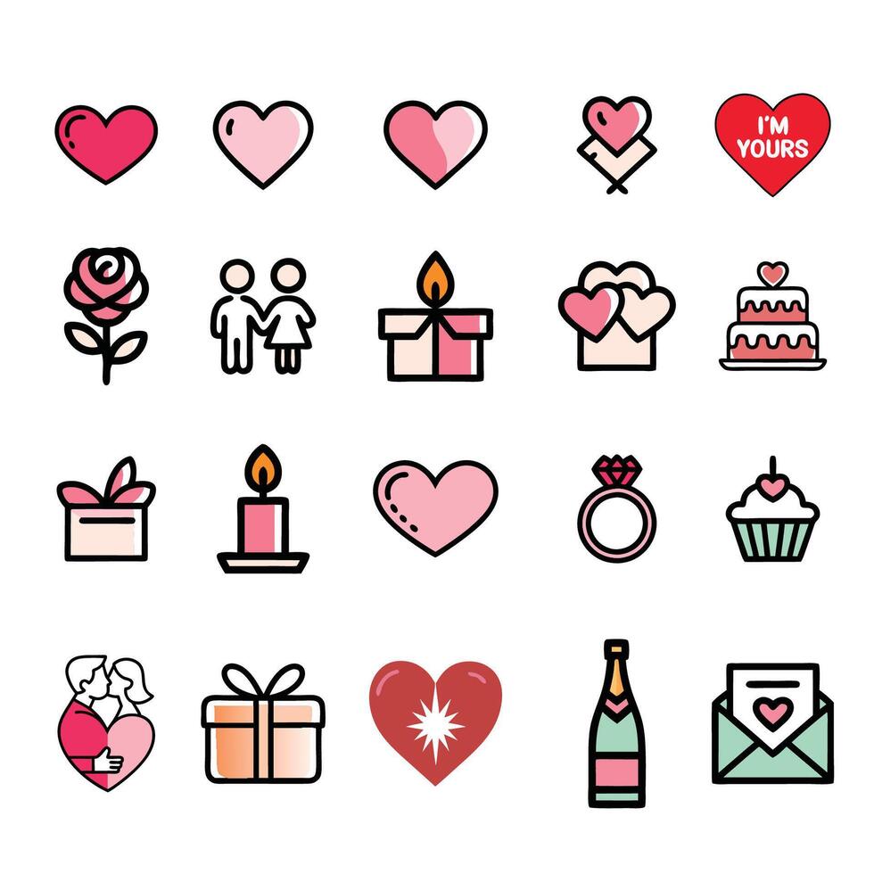 Valentines Day Icon Sets vector