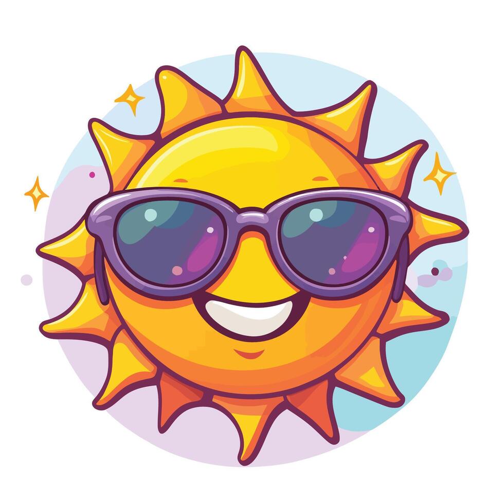 Sun with Sunglasses Icon vector