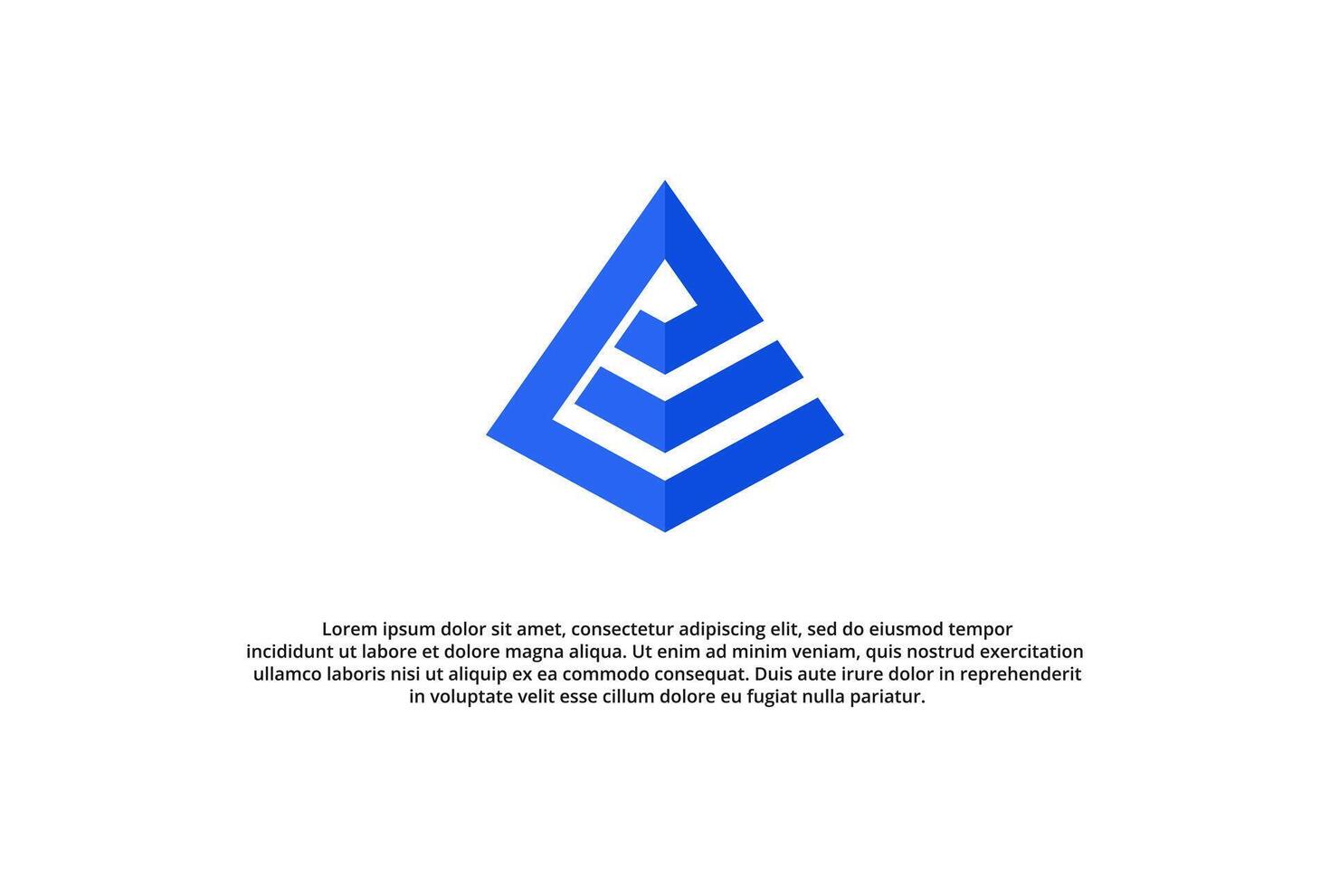 letter p and e pyramid modern logo design vector