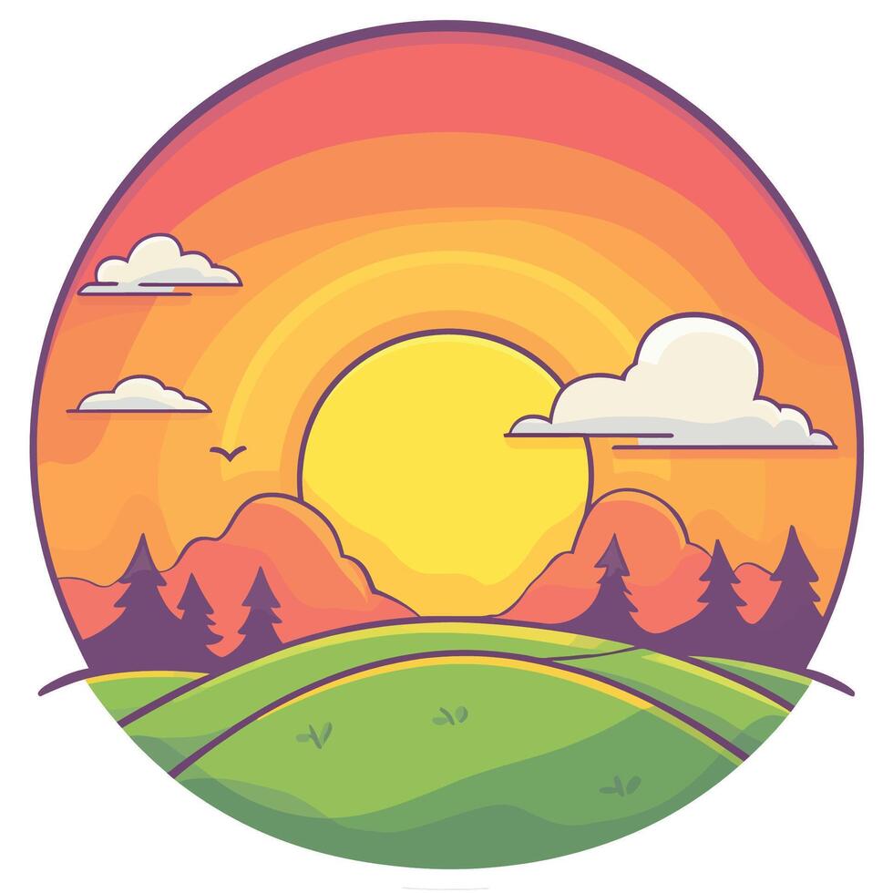Cartoon Sunrise Icon vector