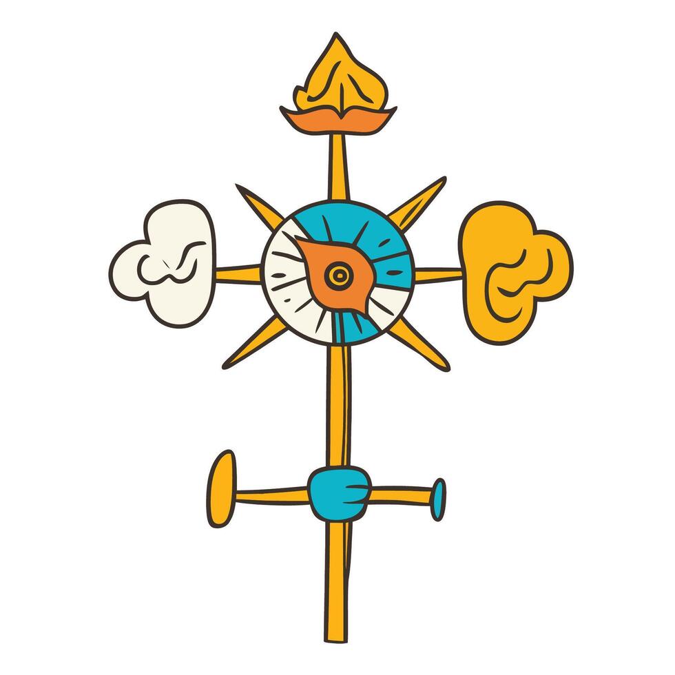 Weather Vane Icon and Cartoon Illustration vector