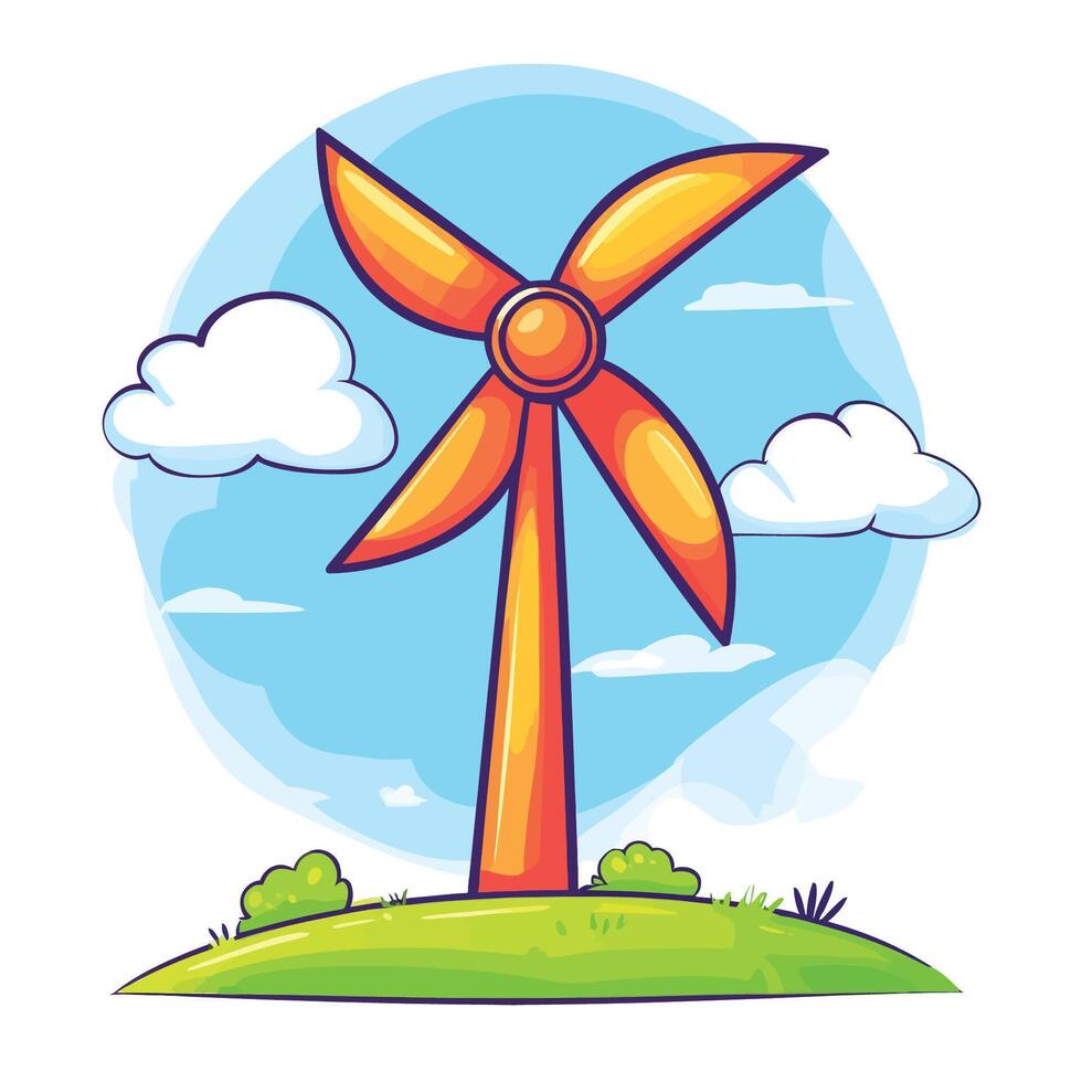 Wind Icon and Cartoon Illustration vector