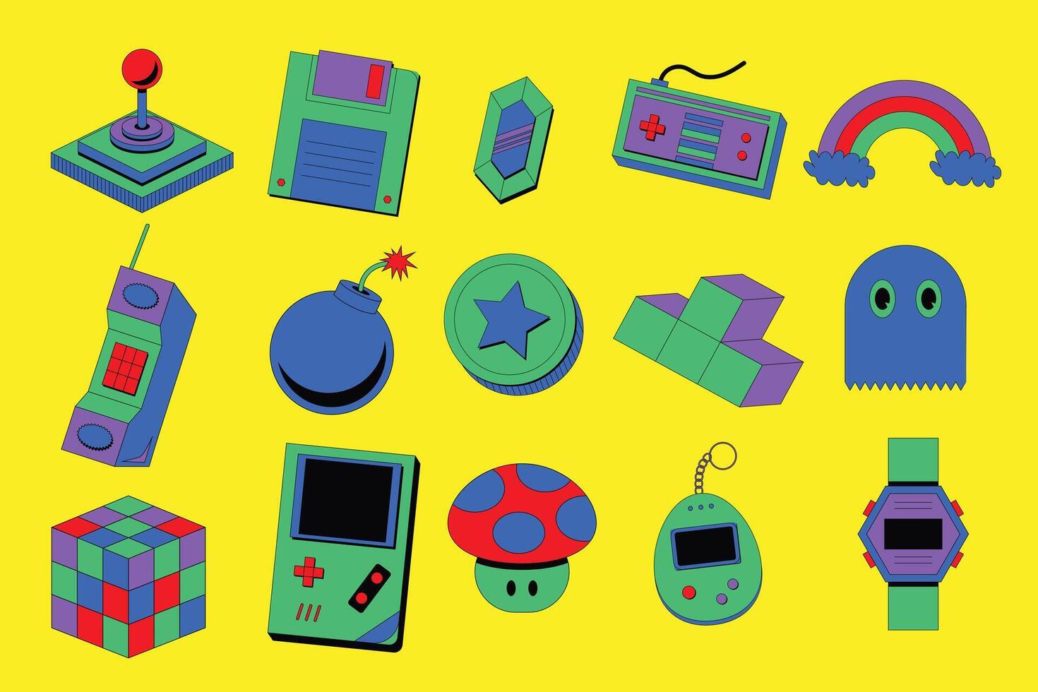 Retro Arcade Game Illustration vector