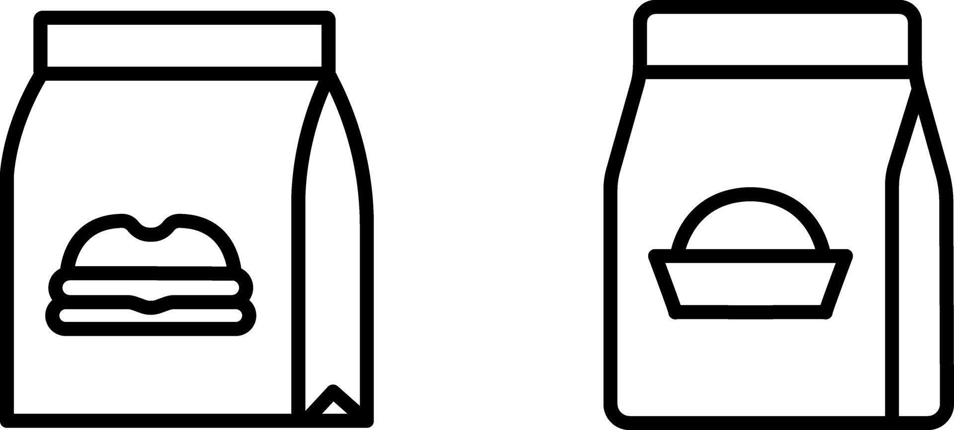 Fast Food Packaging Bag Icon - Quick Service and Takeout Design vector
