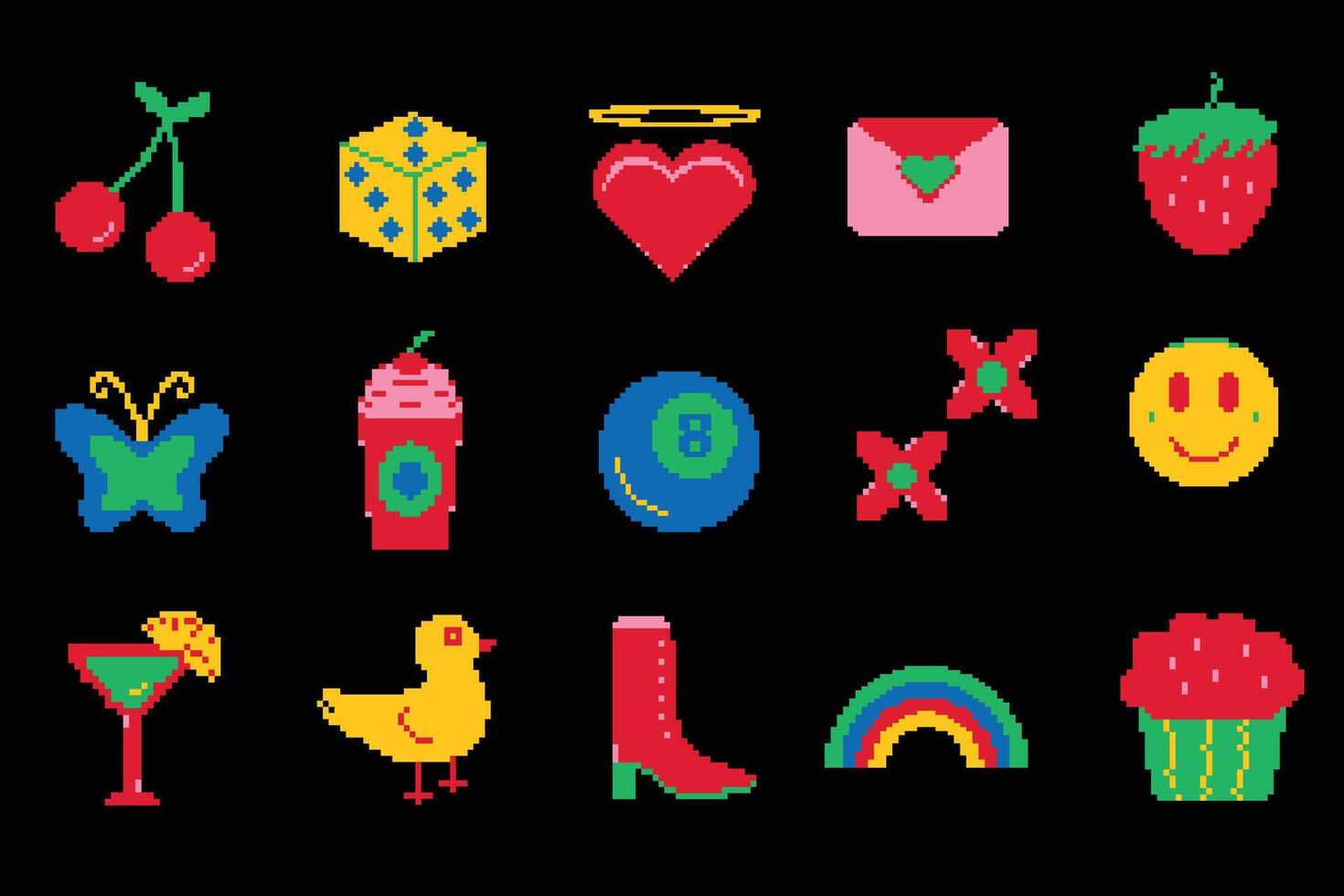 Y2K Pixel Illustration vector