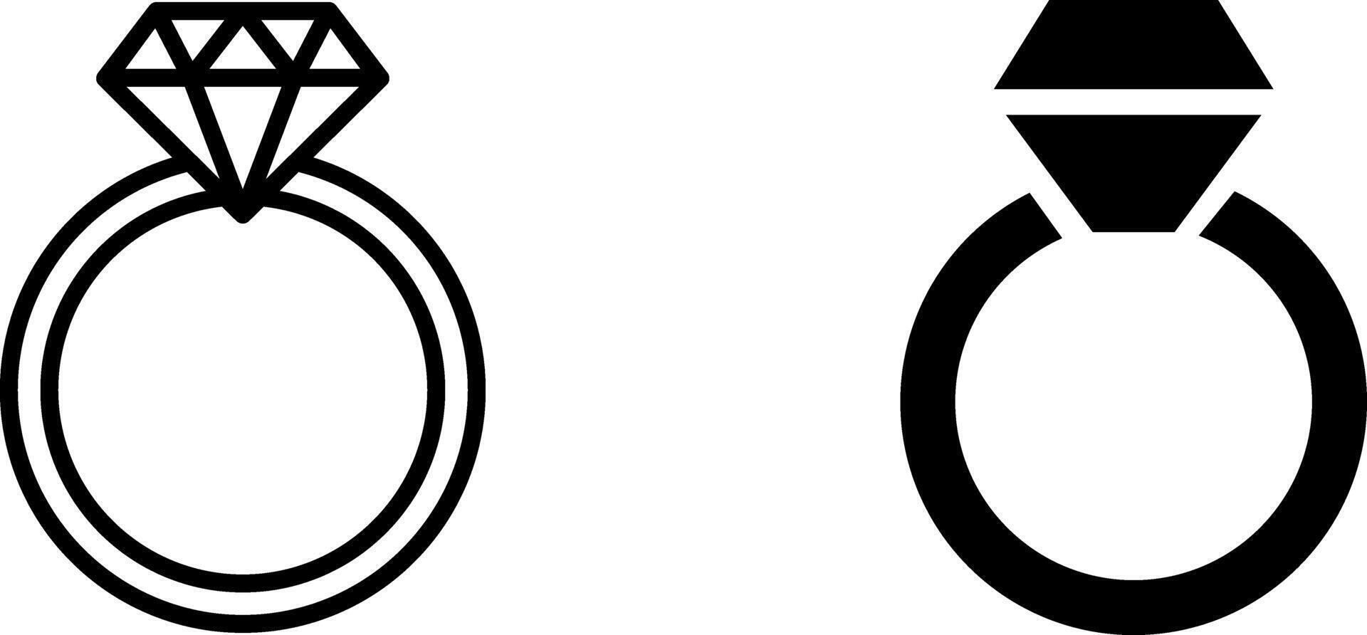 Diamond Ring Icon - Engagement and Luxury Symbol vector