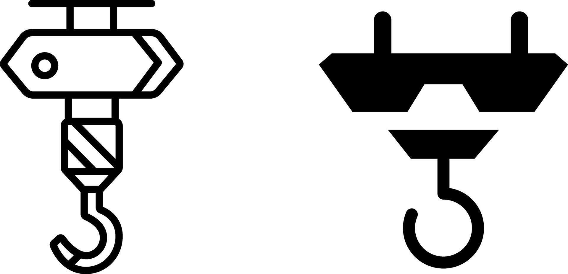 Industrial Crane Hook Icon - Heavy Lifting Equipment Design vector