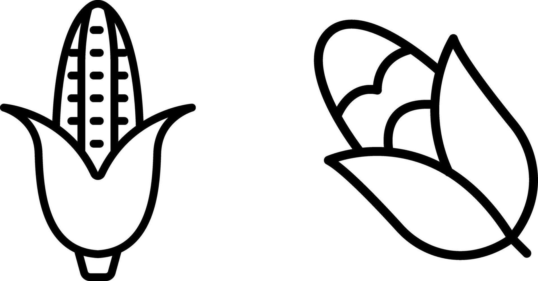 Macro Kernel Corn Line Icon Set - Icons for Agriculture and Food vector