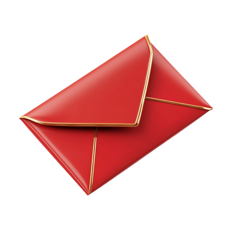 Elegant Red Envelope With Gold Accent png