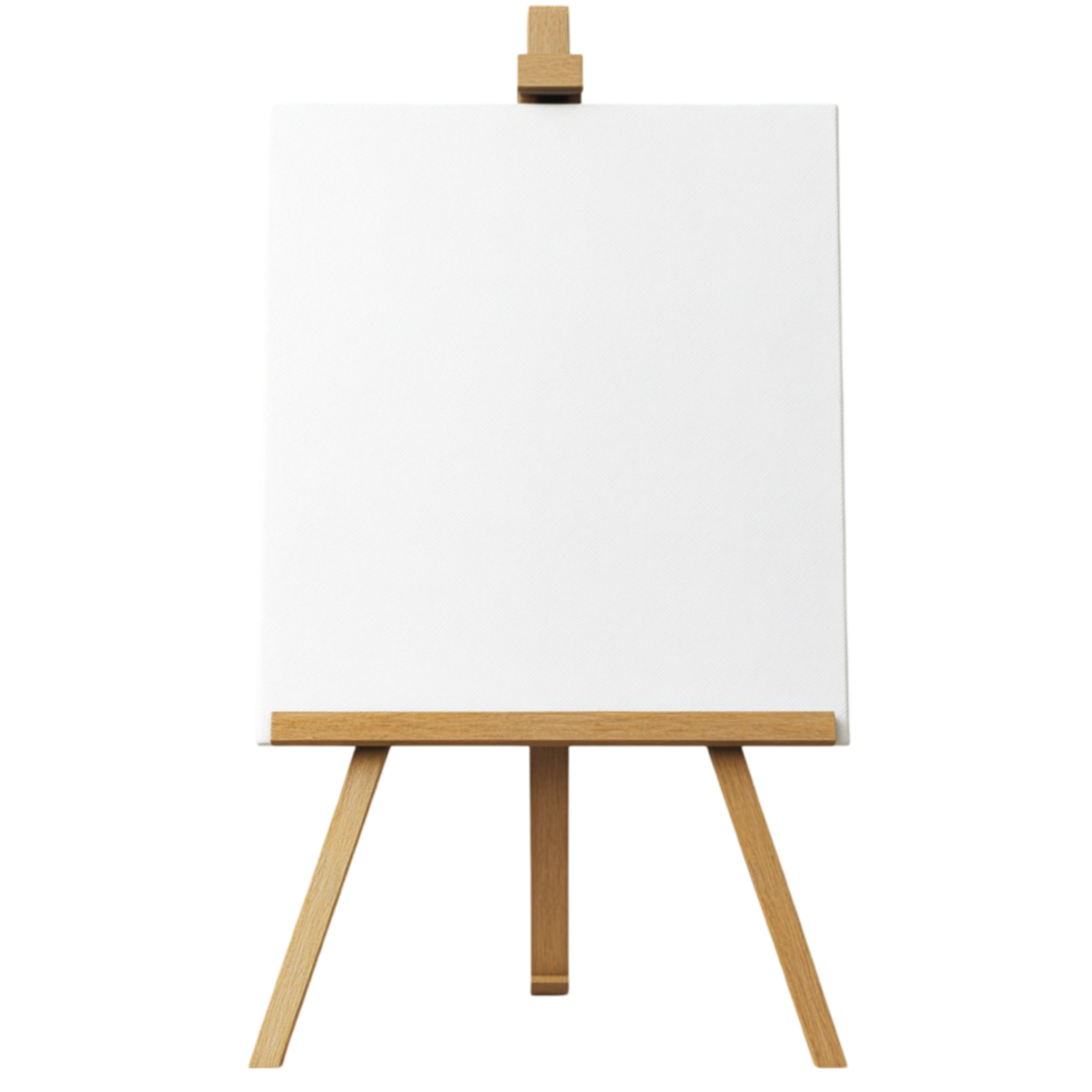 An easel with a blank white board png