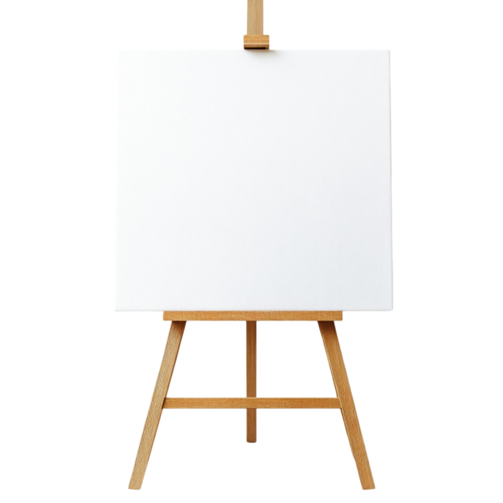 An easel with a white canvas on it png