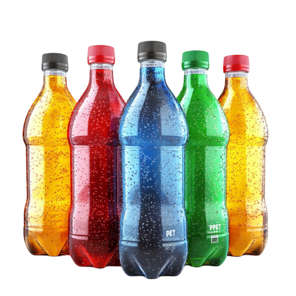 A group of colorful soda bottles png