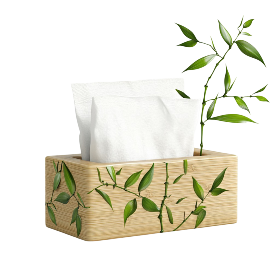 A tissue box with a plant in it png