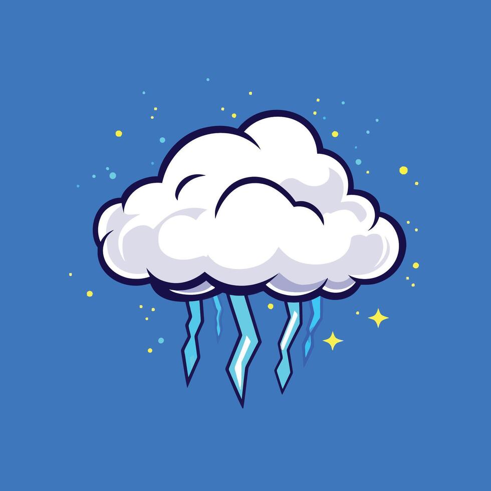 Storm Cloud Icon and Cartoon Illustration vector
